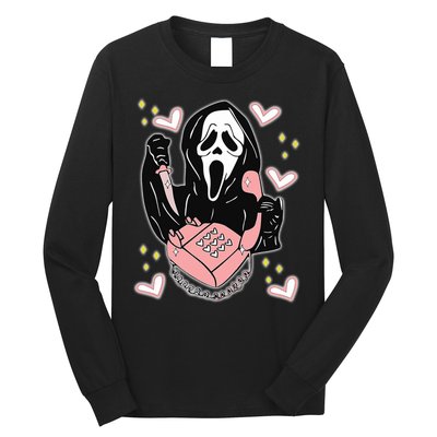 Scary Ghost Face Phone Ghostface Calling Long Sleeve Shirt