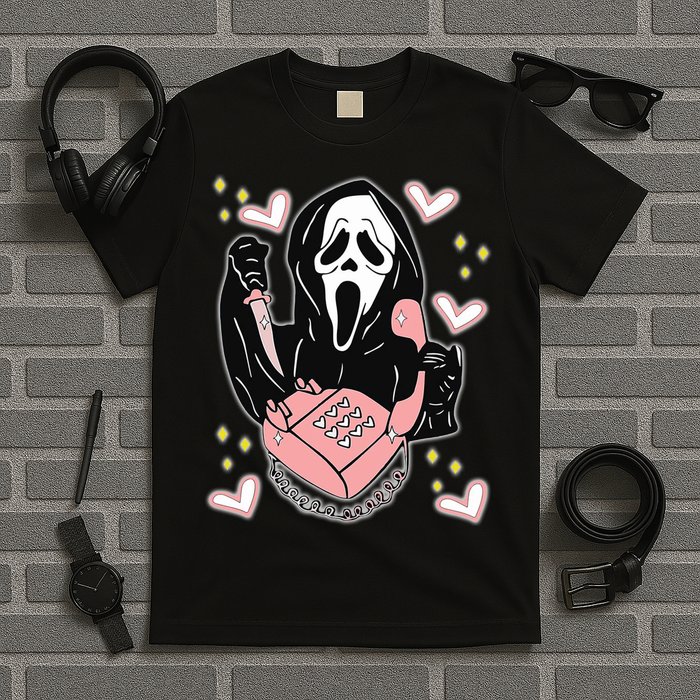 Scary Ghost Face Phone Ghostface Calling T-Shirt