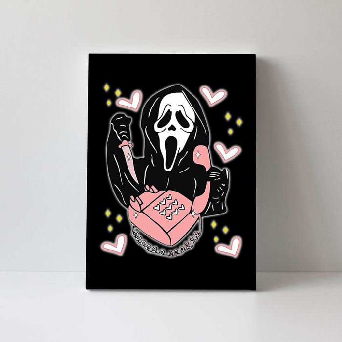 Scary Ghost Face Phone Ghostface Calling Canvas