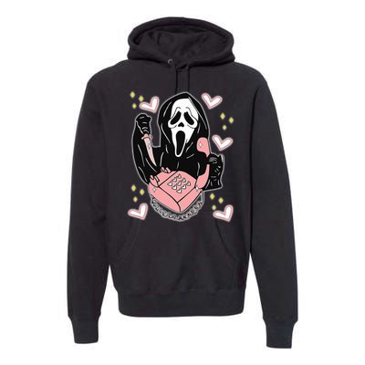 Scary Ghost Face Phone Ghostface Calling Premium Hoodie