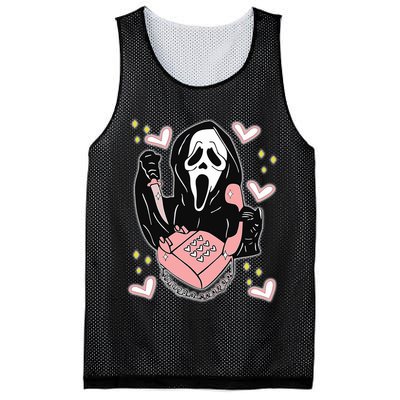 Scary Ghost Face Phone Ghostface Calling Mesh Reversible Basketball Jersey Tank