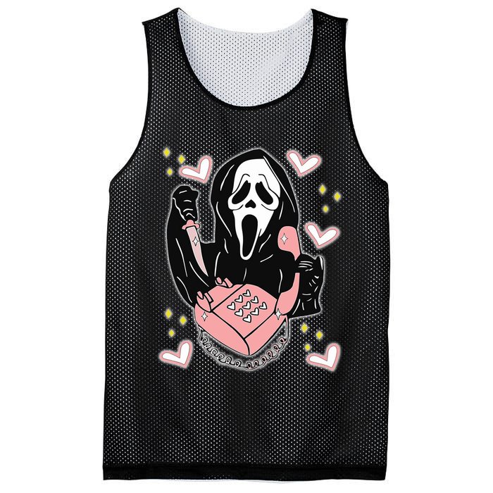 Scary Ghost Face Phone Ghostface Calling Mesh Reversible Basketball Jersey Tank