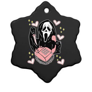 Scary Ghost Face Phone Ghostface Calling Ceramic Star Ornament