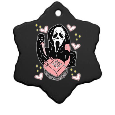 Scary Ghost Face Phone Ghostface Calling Ceramic Star Ornament