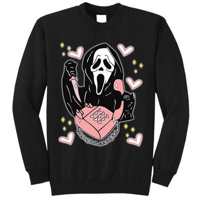 Scary Ghost Face Phone Ghostface Calling Tall Sweatshirt