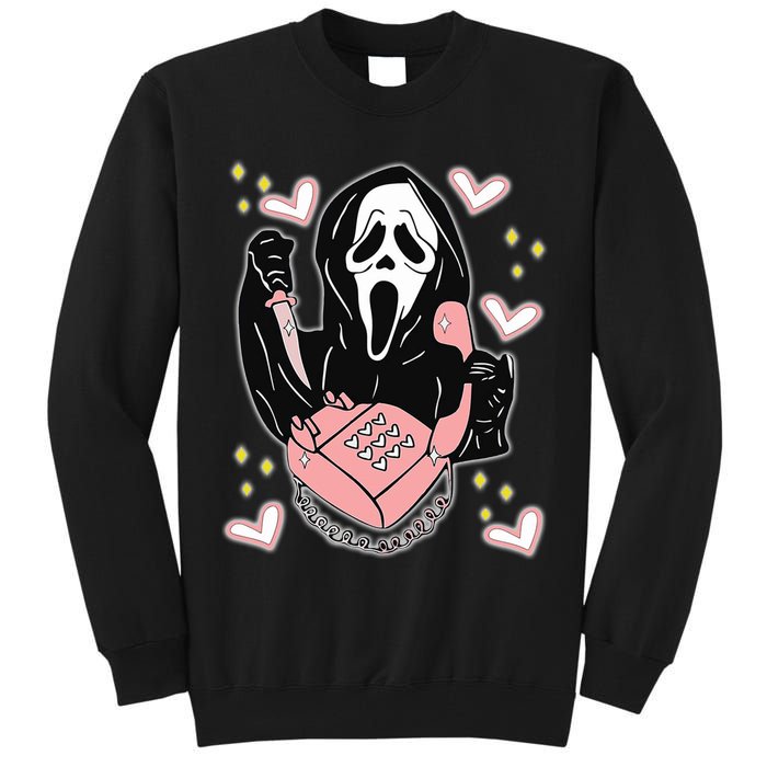 Scary Ghost Face Phone Ghostface Calling Tall Sweatshirt