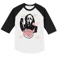 Scary Ghost Face Phone Ghostface Calling Baseball Sleeve Shirt
