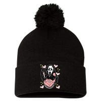Scary Ghost Face Phone Ghostface Calling Pom Pom 12in Knit Beanie