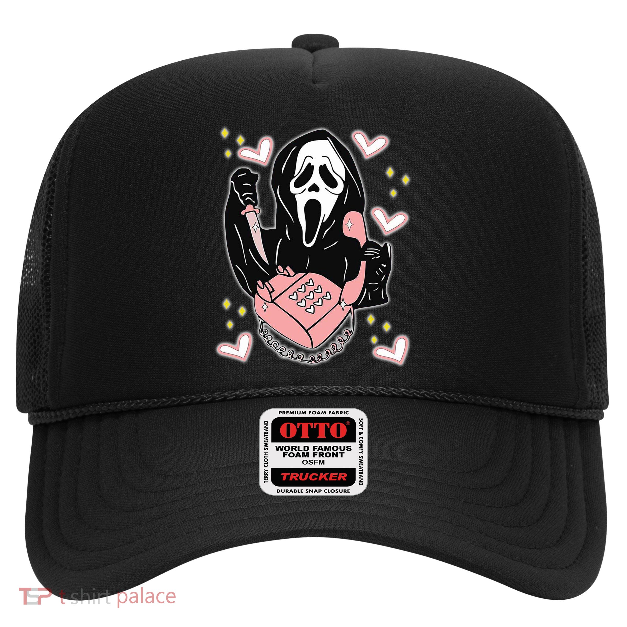 Scary Ghost Face Phone Ghostface Calling Trucker Hat