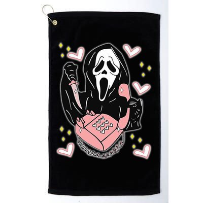 Scary Ghost Face Phone Ghostface Calling Golf Towel