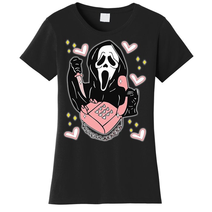 Scary Ghost Face Phone Ghostface Calling Women's T-Shirt