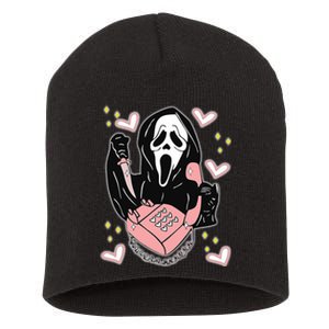 Scary Ghost Face Phone Ghostface Calling Short Acrylic Beanie