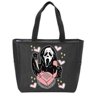 Scary Ghost Face Phone Ghostface Calling Zip Tote Bag