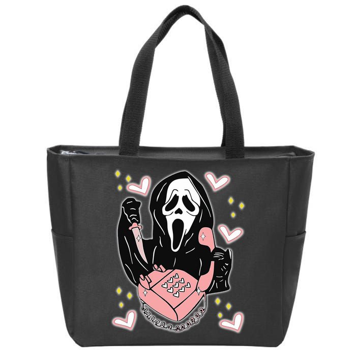 Scary Ghost Face Phone Ghostface Calling Zip Tote Bag
