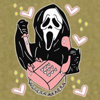 Scary Ghost Face Phone Ghostface Calling Garment-Dyed Women's Muscle Tee