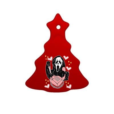 Scary Ghost Face Phone Ghostface Calling Ceramic Tree Ornament