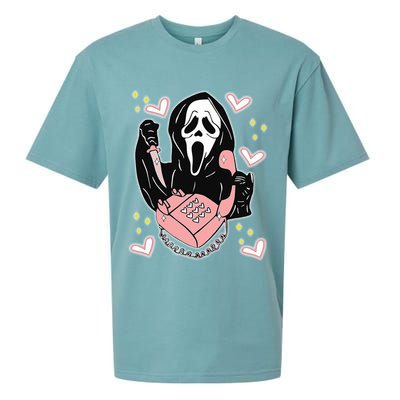 Scary Ghost Face Phone Ghostface Calling Sueded Cloud Jersey T-Shirt