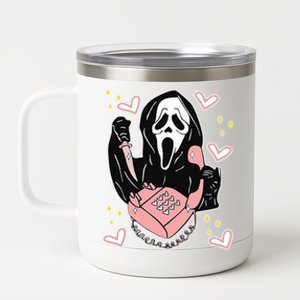 Scary Ghost Face Phone Ghostface Calling 12 oz Stainless Steel Tumbler Cup