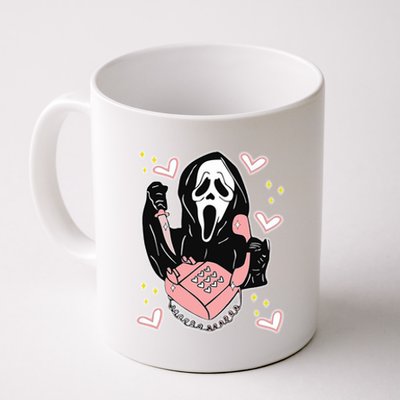 Scary Ghost Face Phone Ghostface Calling Coffee Mug