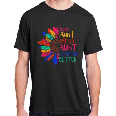 Sister Aunt Great Aunt I Just Keep Getting Better New Auntie  Adult ChromaSoft Performance T-Shirt