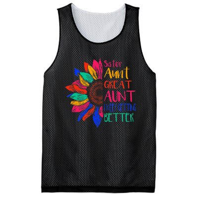 Sister Aunt Great Aunt I Just Keep Getting Better New Auntie  Mesh Reversible Basketball Jersey Tank