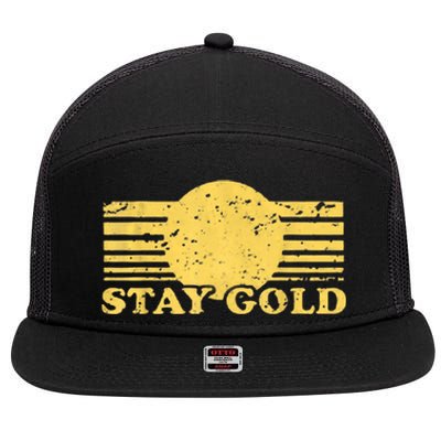 Stay Gold Funny Saying Graphic Gift 7 Panel Mesh Trucker Snapback Hat