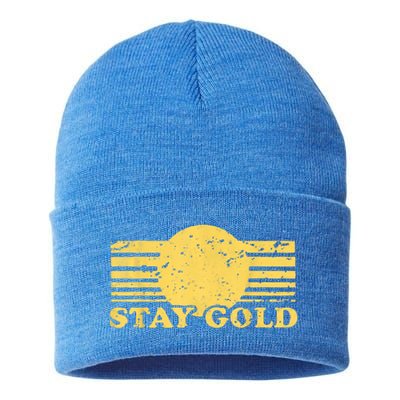 Stay Gold Funny Saying Graphic Gift Sustainable Knit Beanie