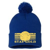 Stay Gold Funny Saying Graphic Gift Pom Pom 12in Knit Beanie