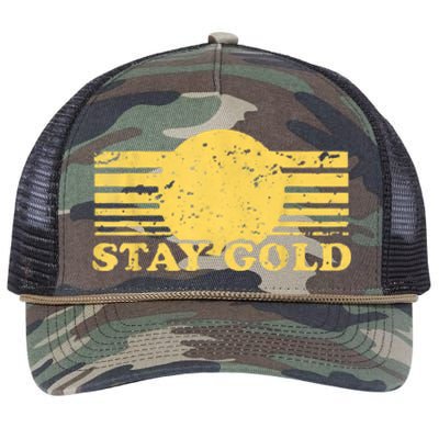 Stay Gold Funny Saying Graphic Gift Retro Rope Trucker Hat Cap