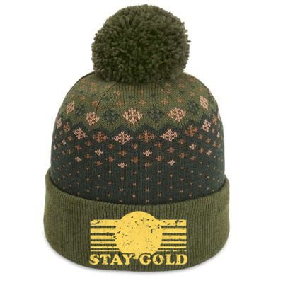 Stay Gold Funny Saying Graphic Gift The Baniff Cuffed Pom Beanie