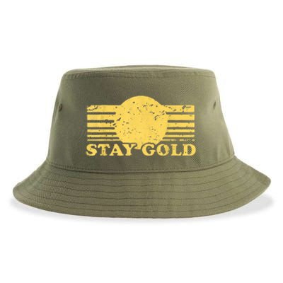 Stay Gold Funny Saying Graphic Gift Sustainable Bucket Hat