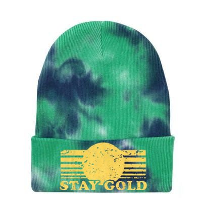 Stay Gold Funny Saying Graphic Gift Tie Dye 12in Knit Beanie