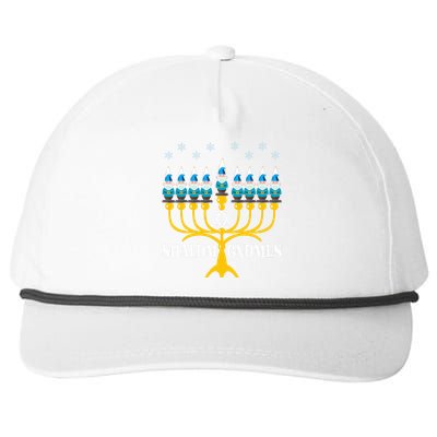 Shalom Gnomes Funny Jewish Hanukkah Pajamas Chanukah Lights  Snapback Five-Panel Rope Hat