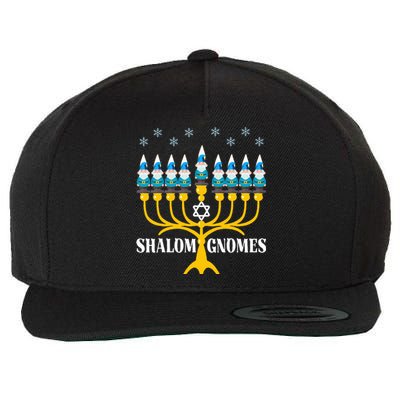 Shalom Gnomes Funny Jewish Hanukkah Pajamas Chanukah Lights  Wool Snapback Cap