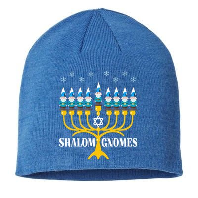 Shalom Gnomes Funny Jewish Hanukkah Pajamas Chanukah Lights  Sustainable Beanie