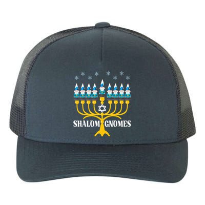 Shalom Gnomes Funny Jewish Hanukkah Pajamas Chanukah Lights  Yupoong Adult 5-Panel Trucker Hat