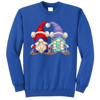 Skiing Gnomes For Grandma And Grandpa Funny Ski Mom And Dad Cool Gift Tall Sweatshirt