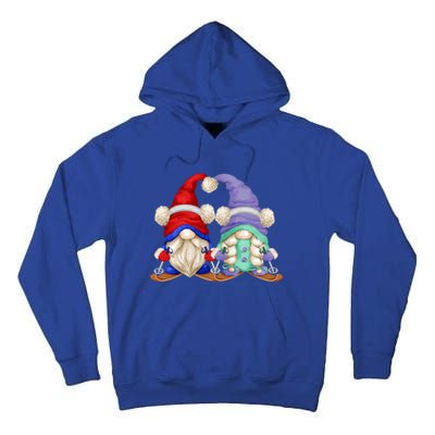 Skiing Gnomes For Grandma And Grandpa Funny Ski Mom And Dad Cool Gift Tall Hoodie