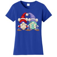 Skiing Gnomes For Grandma And Grandpa Funny Ski Mom And Dad Cool Gift Women's T-Shirt