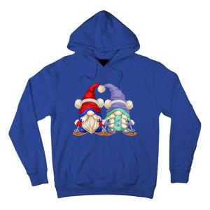 Skiing Gnomes For Grandma And Grandpa Funny Ski Mom And Dad Gift Tall Hoodie