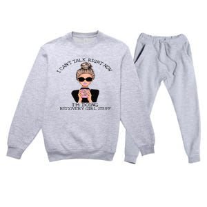 Sobriety Gifts For Women Doing Recovery Girl Stuff AA NA Premium Crewneck Sweatsuit Set