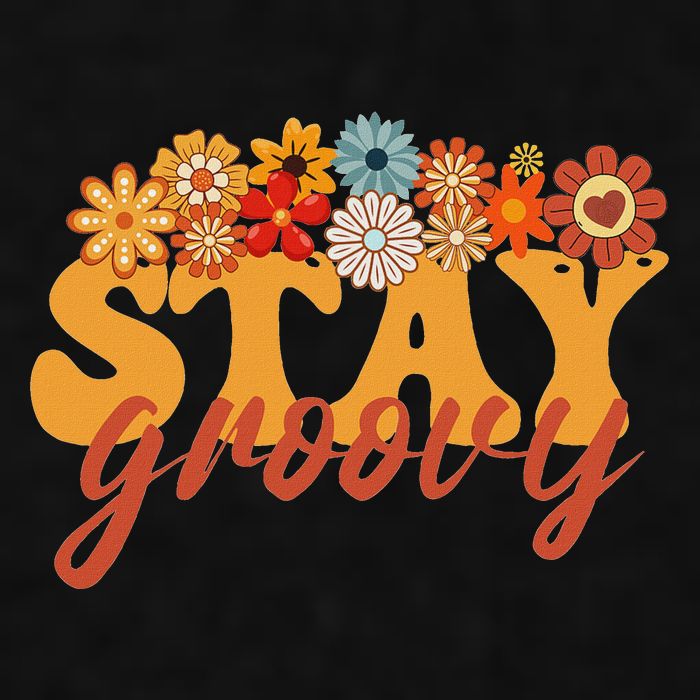 Stay Groovy Flower Power Retro Hippie Vibes Ladies PosiCharge Tri-Blend Wicking Tank
