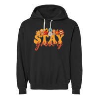 Stay Groovy Flower Power Retro Hippie Vibes Garment-Dyed Fleece Hoodie