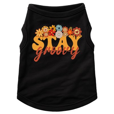 Stay Groovy Flower Power Retro Hippie Vibes Doggie Tank