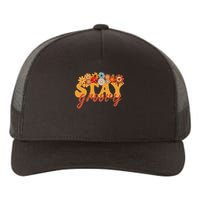 Stay Groovy Flower Power Retro Hippie Vibes Yupoong Adult 5-Panel Trucker Hat