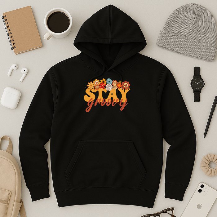 Stay Groovy Flower Power Retro Hippie Vibes Hoodie
