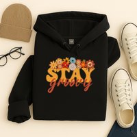 Stay Groovy Flower Power Retro Hippie Vibes Hoodie