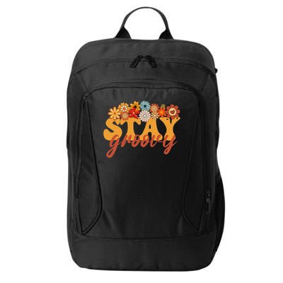 Stay Groovy Flower Power Retro Hippie Vibes City Backpack