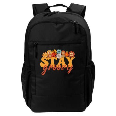 Stay Groovy Flower Power Retro Hippie Vibes Backpack