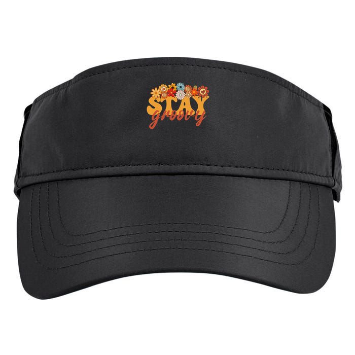 Stay Groovy Flower Power Retro Hippie Vibes Adult Drive Performance Visor
